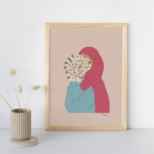 Print - Floral Hijabi Girl